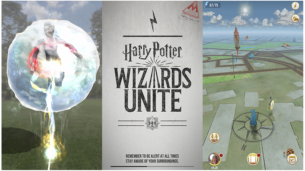Screenshots of Harry Potter Wizards Unite App