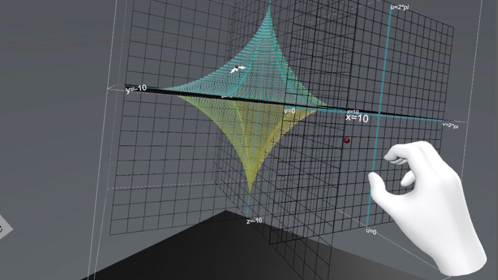 a screenshot of a graph from Calcflow, a virtual reality experience that helps make learning math more visual 